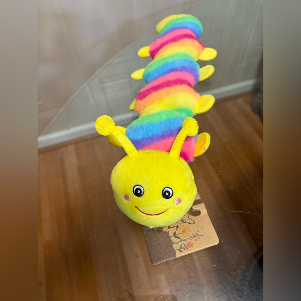 Pally Paws   Multicolor Caterpillar 🐛 Very Solf Dog Toy With Squeaker  16”